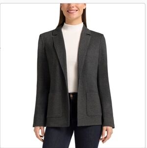 (5)Matty M Women's  Checkered  Knit Blazer